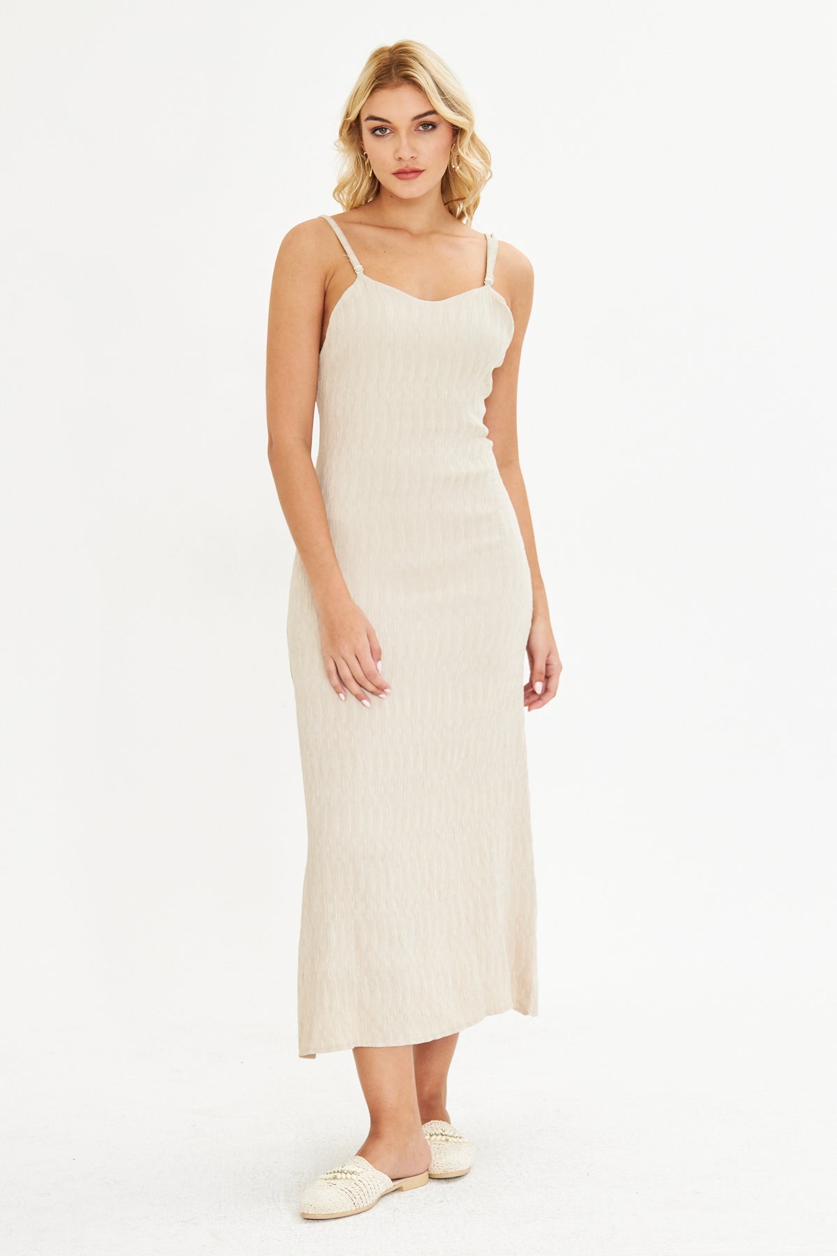 Piliseli Gömlek İnce Askılı Elbise Takımı