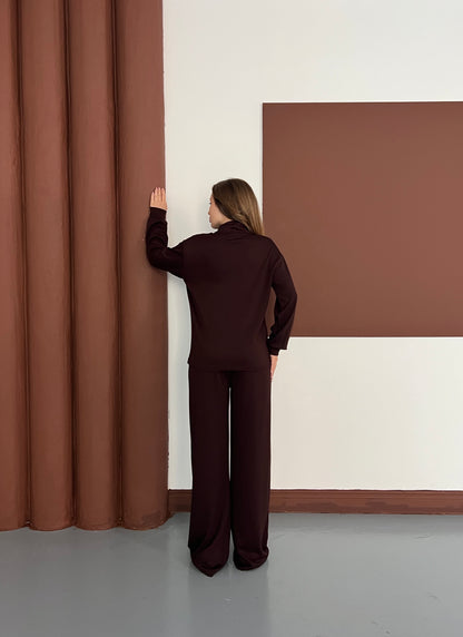 Nakışlı Yarım Fermuarlı Oversize Eşofman Takımı