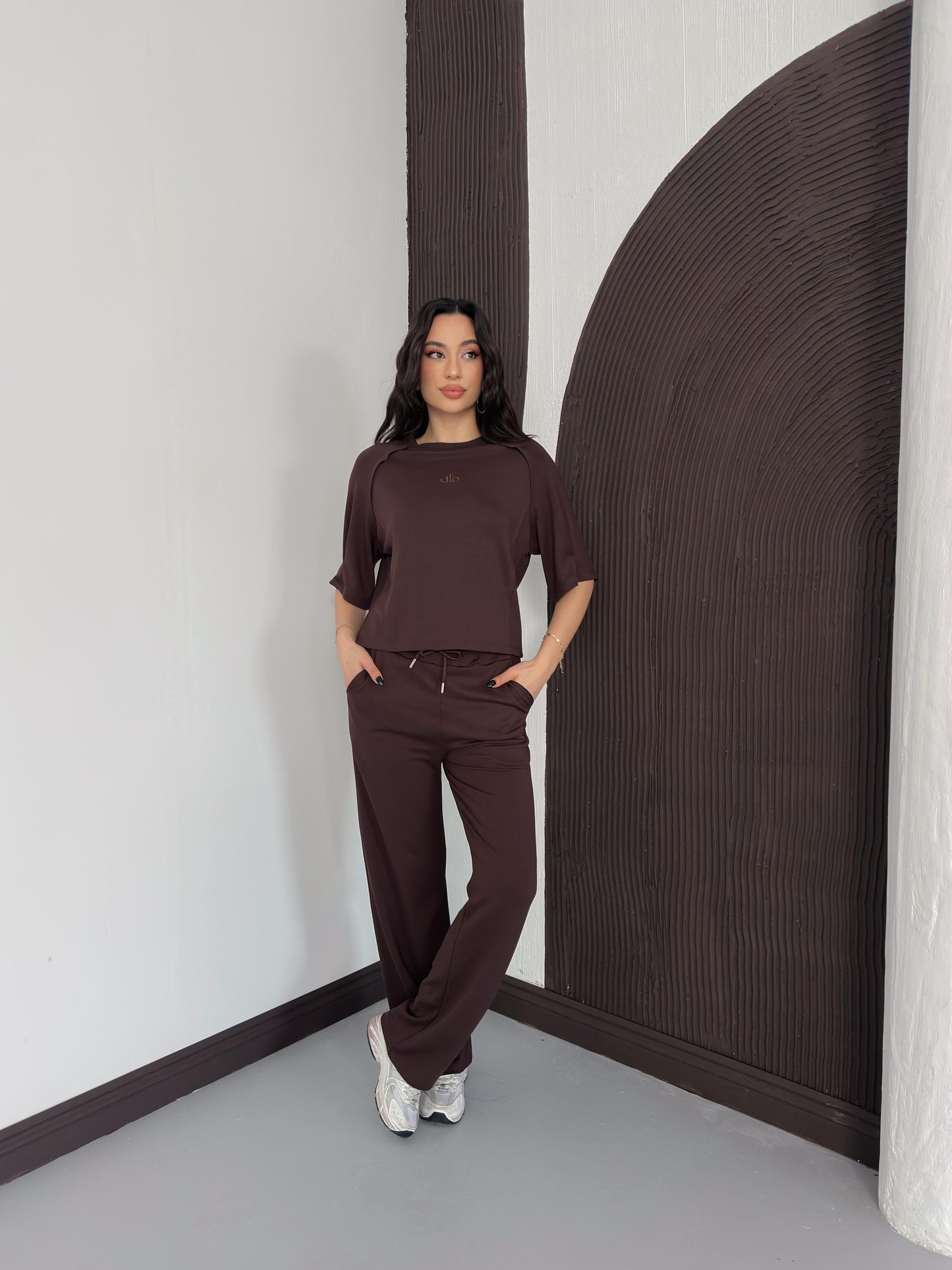 Oversize Bisiklet Yaka İkili Takım