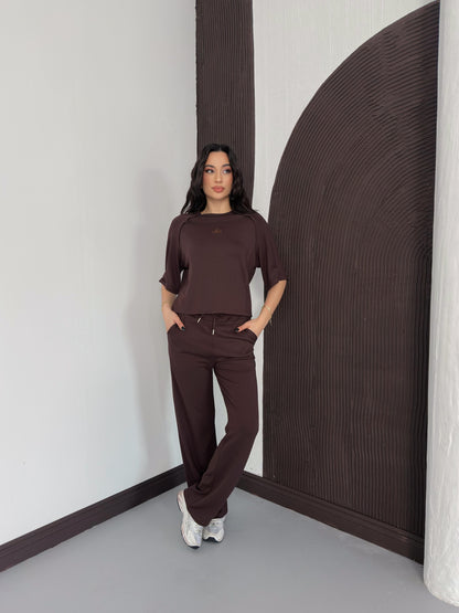 Oversize Bisiklet Yaka İkili Takım