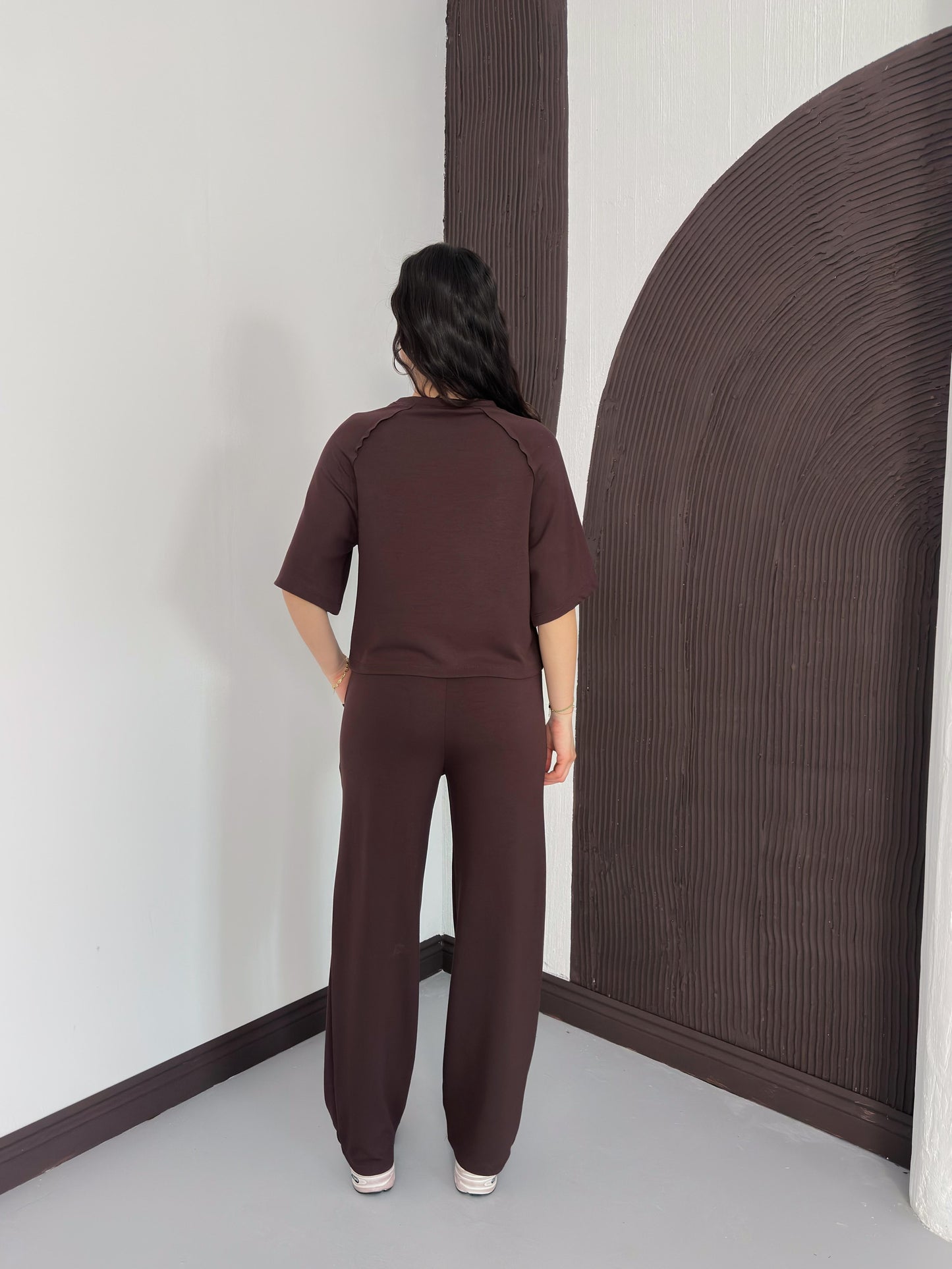 Oversize Bisiklet Yaka İkili Takım