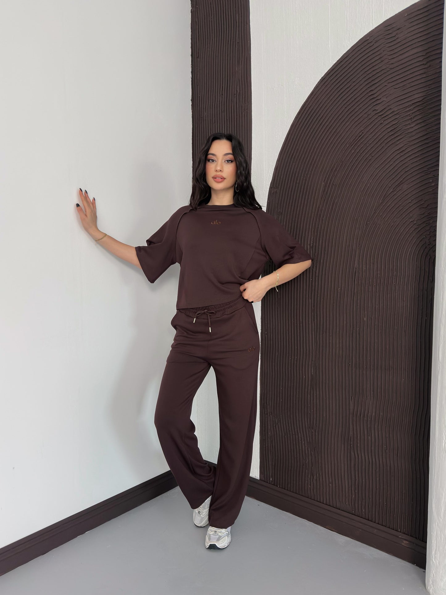 Oversize Bisiklet Yaka İkili Takım