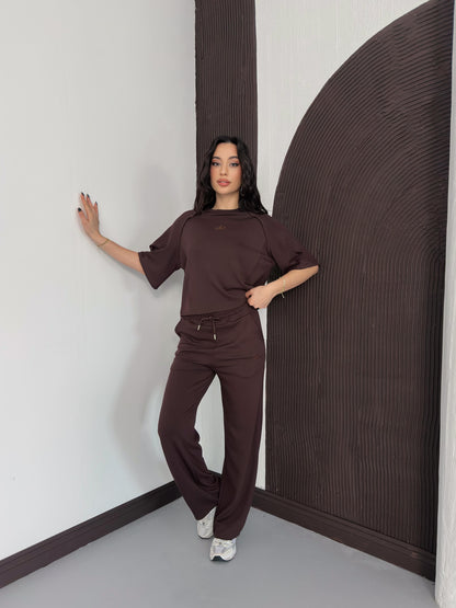 Oversize Bisiklet Yaka İkili Takım