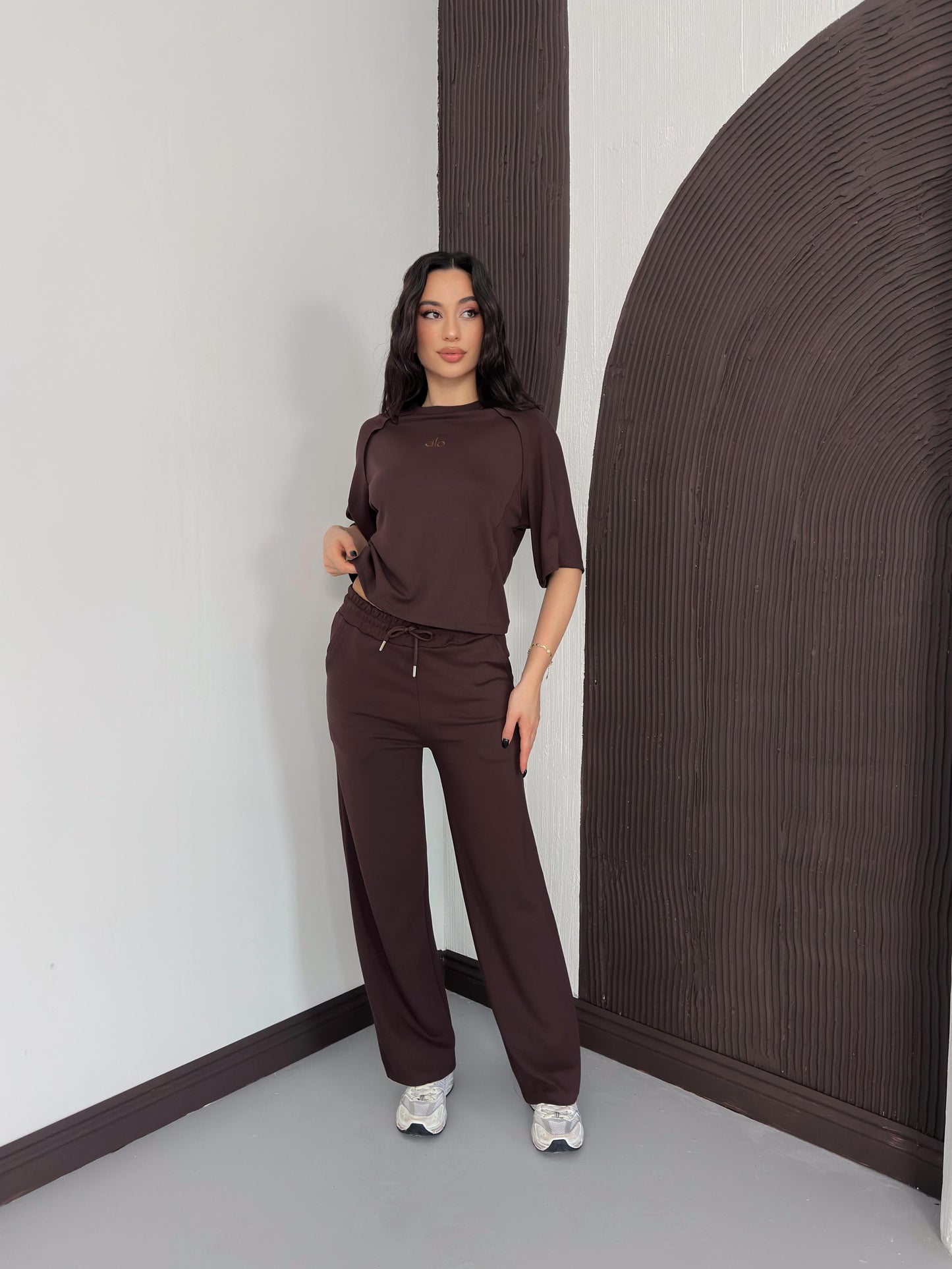Oversize Bisiklet Yaka İkili Takım