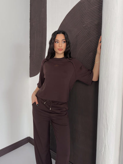 Oversize Bisiklet Yaka İkili Takım