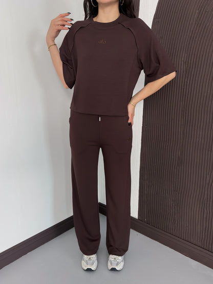 Oversize Bisiklet Yaka İkili Takım