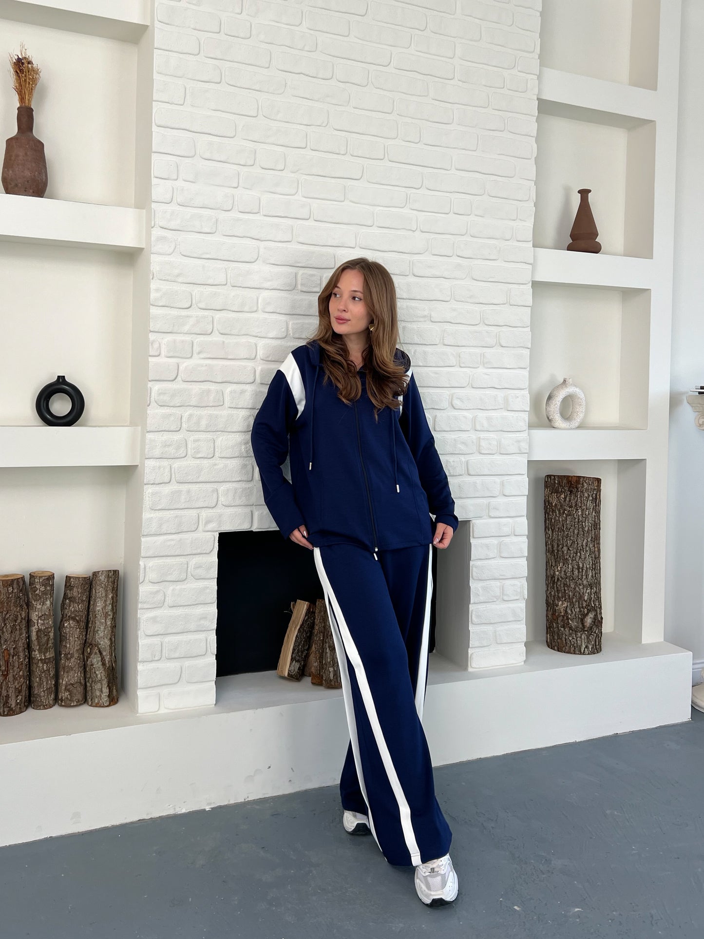 Şerit Detaylı Modal Kumaş Alt Üst Eşofman Takımı