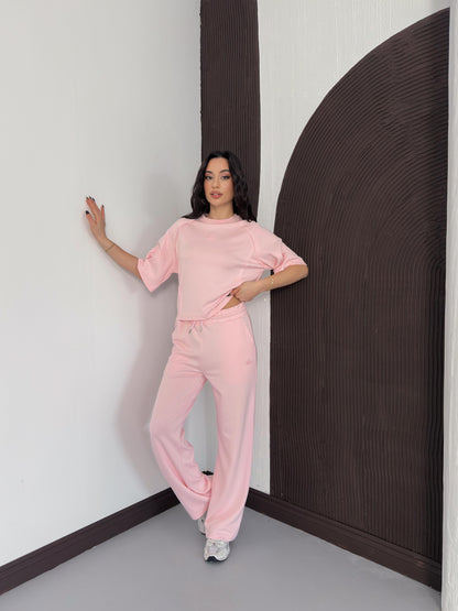 Oversize Bisiklet Yaka İkili Takım