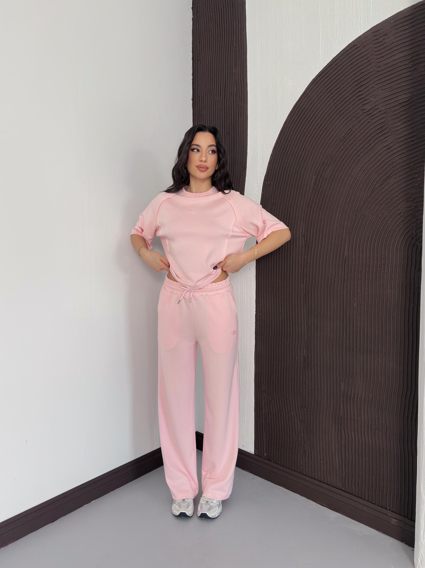 Oversize Bisiklet Yaka İkili Takım