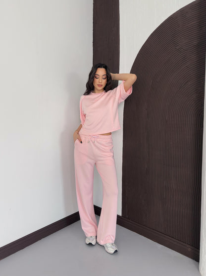 Oversize Bisiklet Yaka İkili Takım