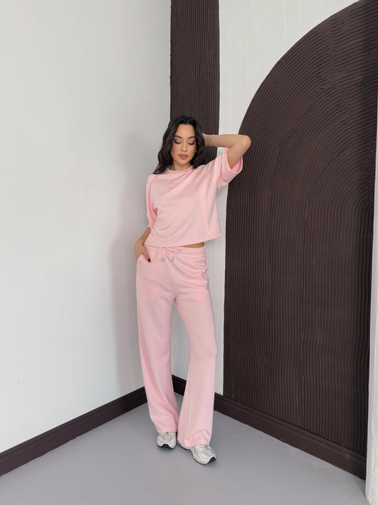 Oversize Bisiklet Yaka İkili Takım