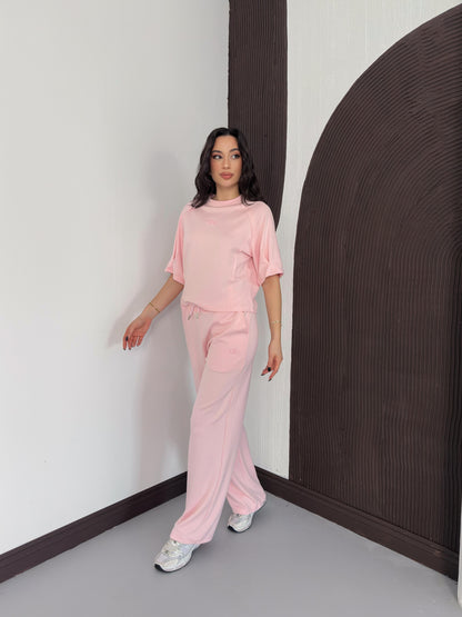 Oversize Bisiklet Yaka İkili Takım