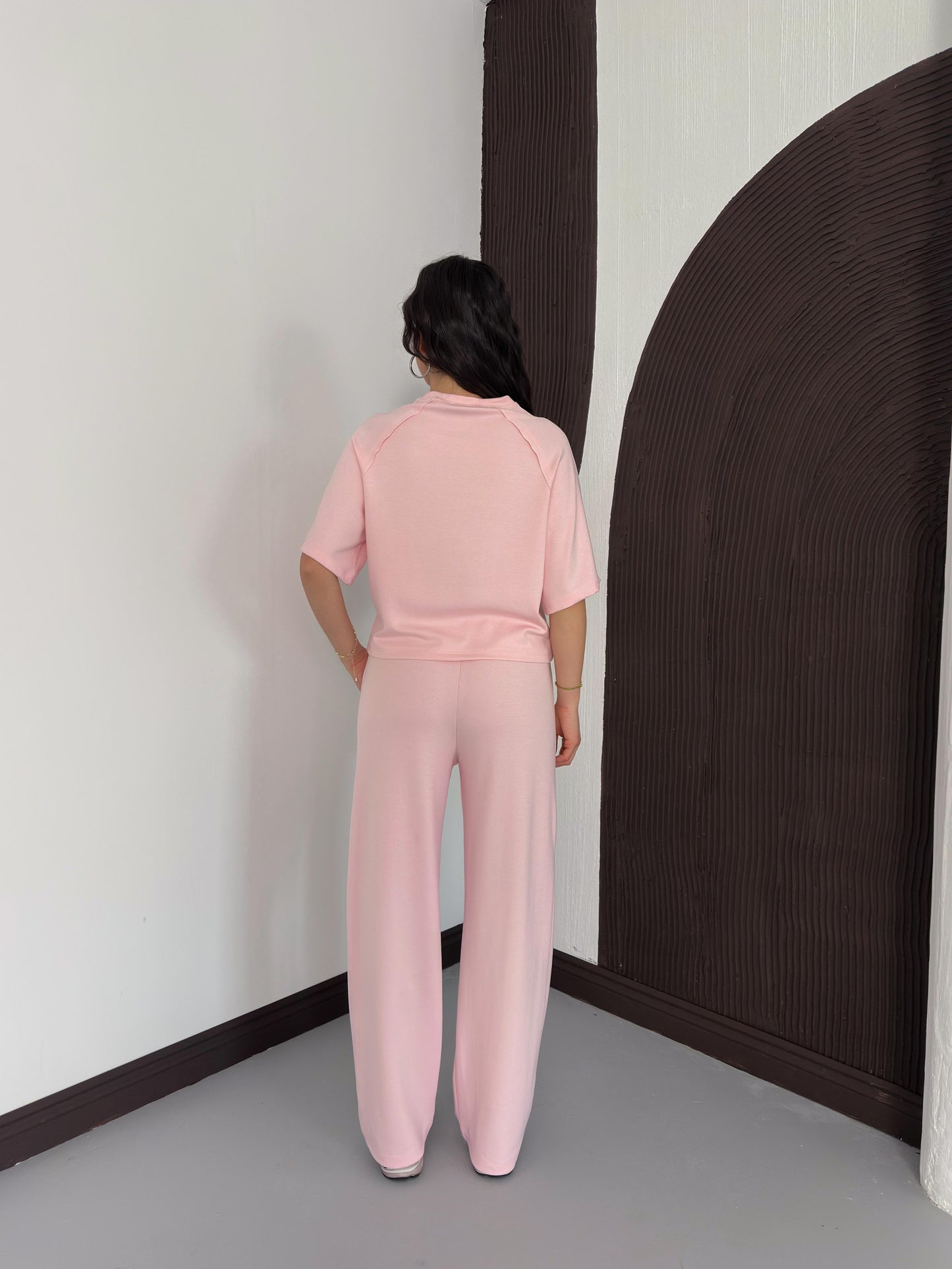 Oversize Bisiklet Yaka İkili Takım