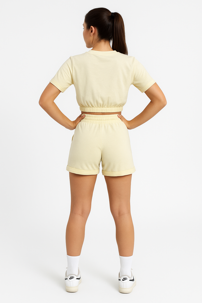 Sports Crop Top and Shorts Set
