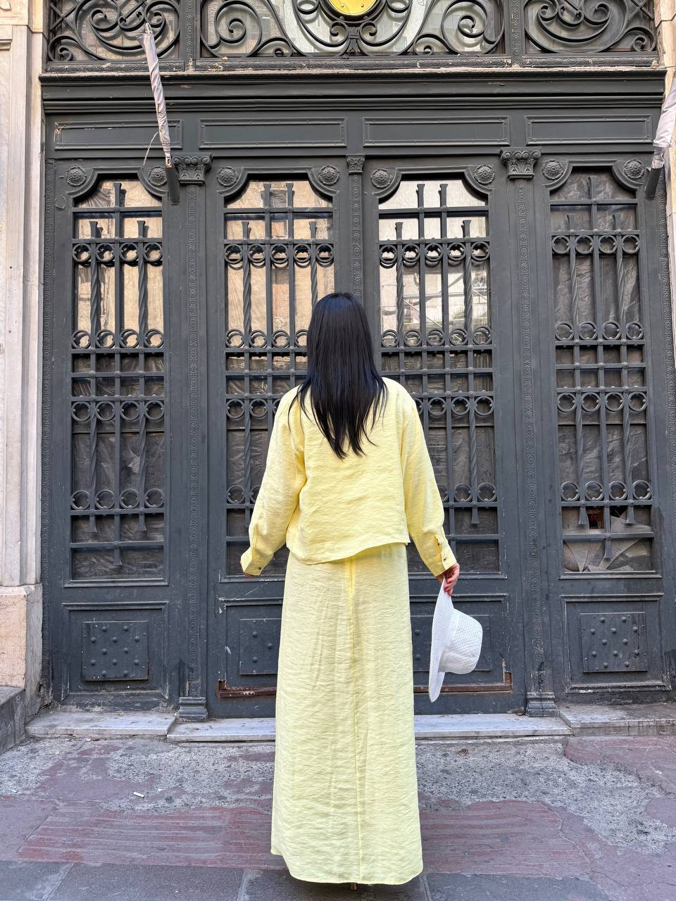 İp Askılı Elbise Gömlek Takım