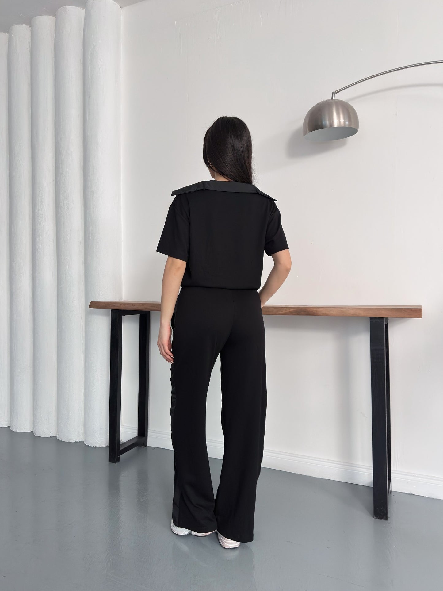 Oversize Spor Şık İkili Takım – V Yaka Geniş Paça