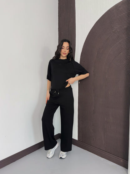 Oversize Bisiklet Yaka İkili Takım