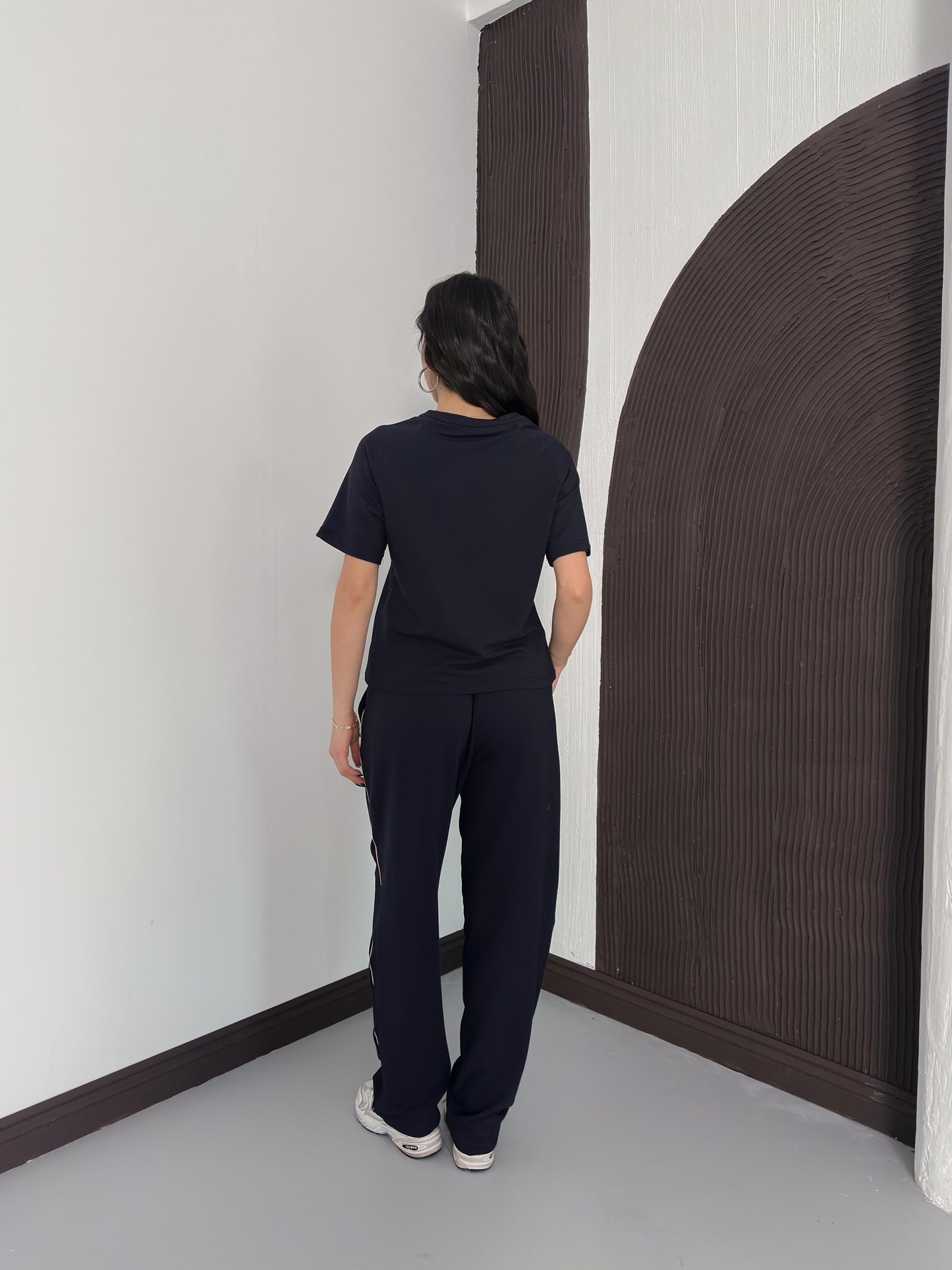 Oversize Bisiklet Yaka İkili Takım