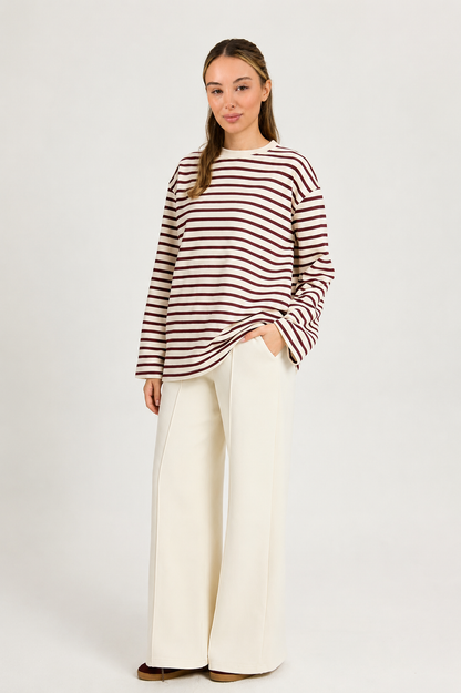Çizgili Basic Sweatshirt