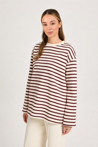Çizgili Basic Sweatshirt