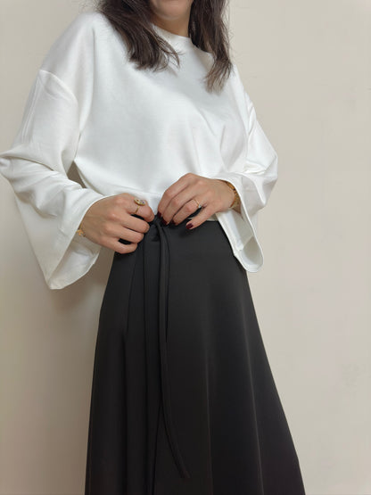 Beyaz Yumuşak Dokulu Oversize Sweatshirt