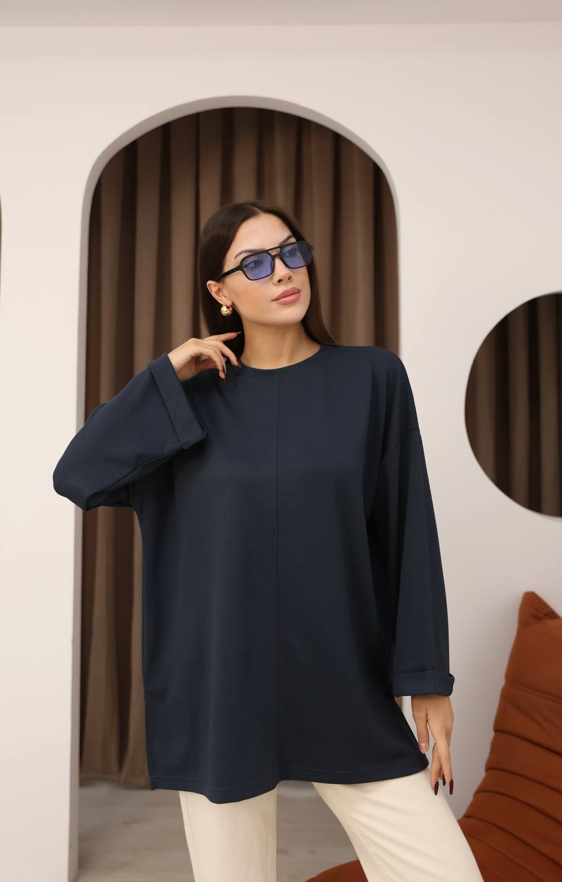 Kuşak Detaylı Dökümlü Modal Basic Tunik