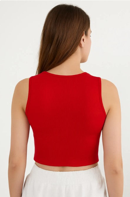Fiyonklu Crop Fitilli Atlet Bluz