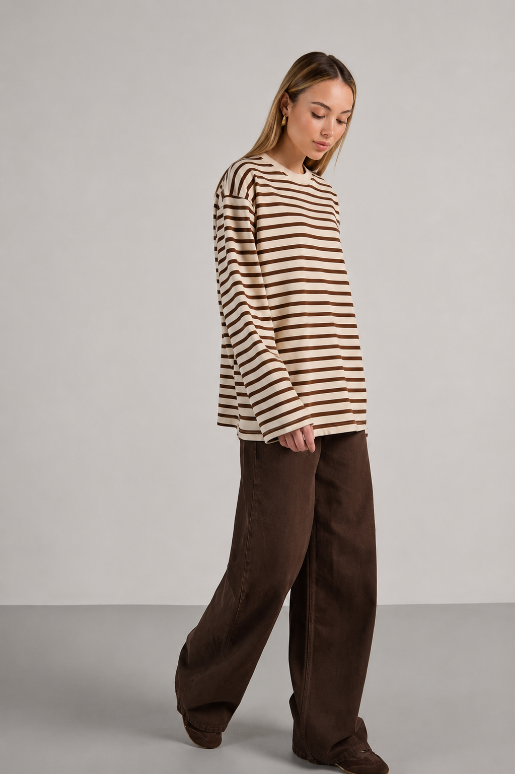 Çizgili Basic Sweatshirt