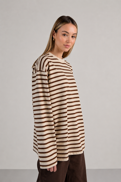 Çizgili Basic Sweatshirt
