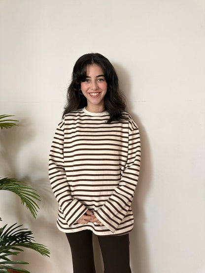 Çizgili Basic Sweatshirt