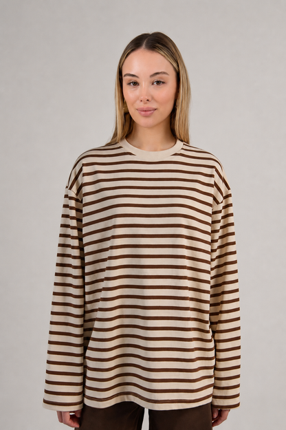 Çizgili Basic Sweatshirt