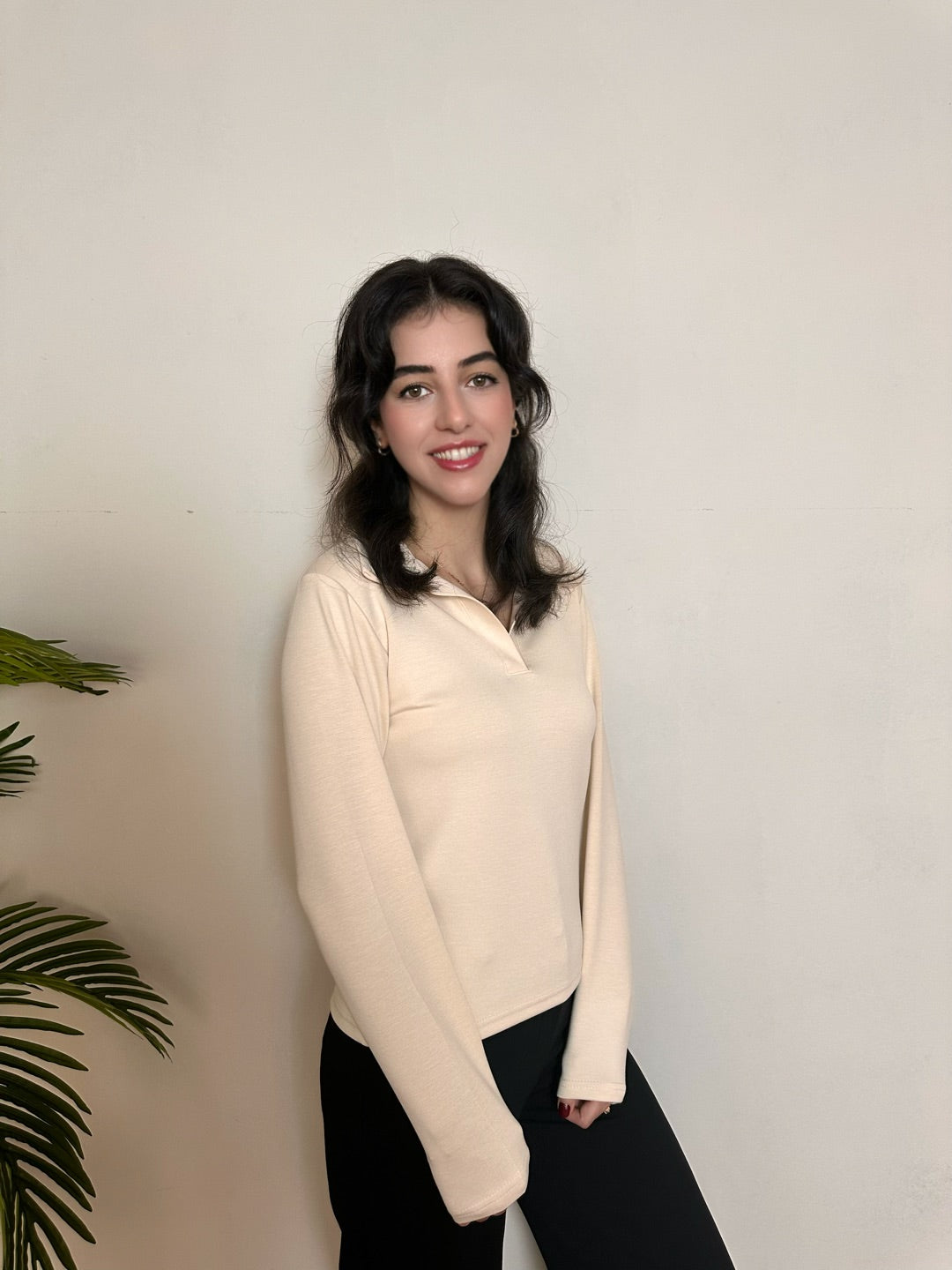 Uzun Kollu Polo Yaka Modal Bluz