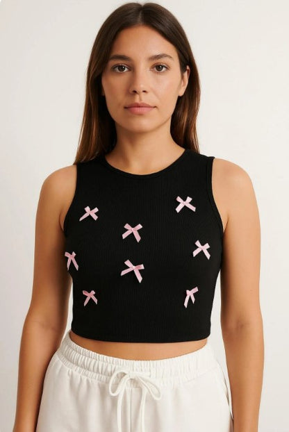 Fiyonklu Crop Fitilli Atlet Bluz