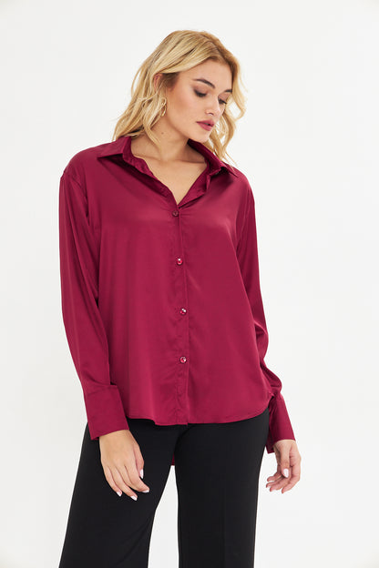 Saten Dökümlü Gömlek