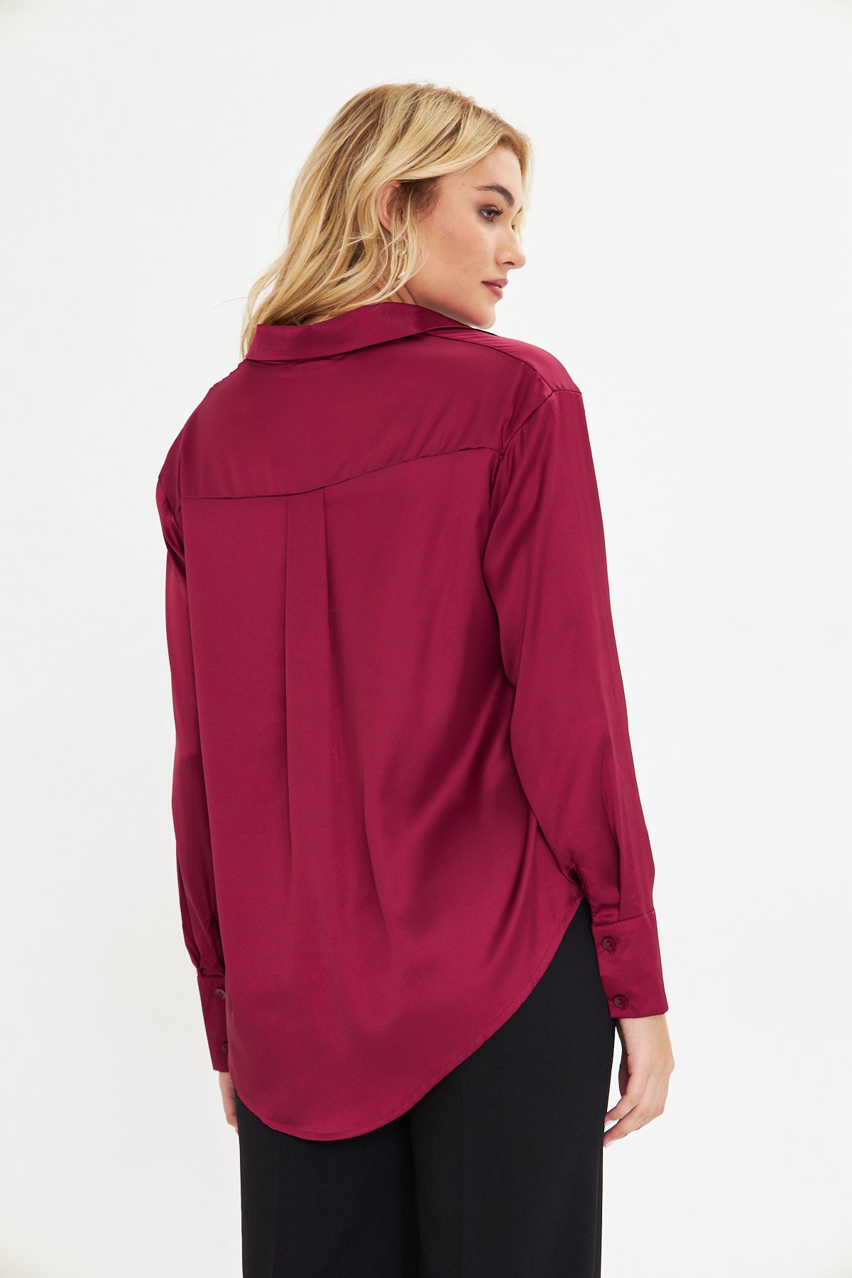 Saten Dökümlü Gömlek