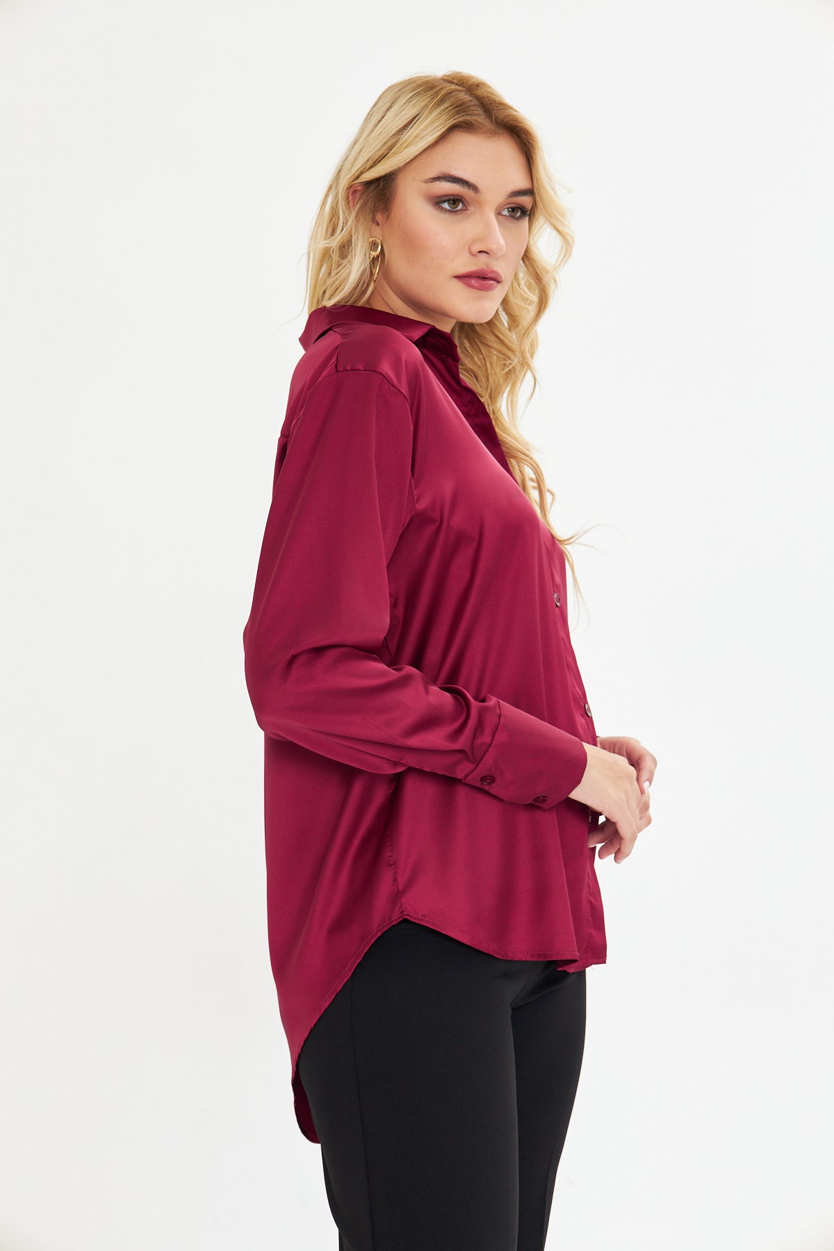 Saten Dökümlü Gömlek