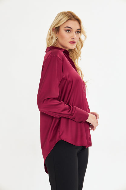 Saten Dökümlü Gömlek