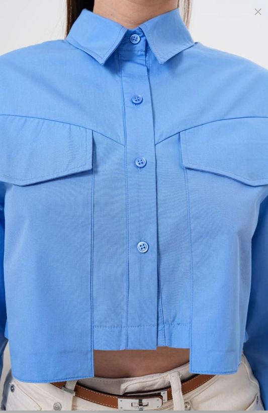 Crop Pamuklu Gömlek