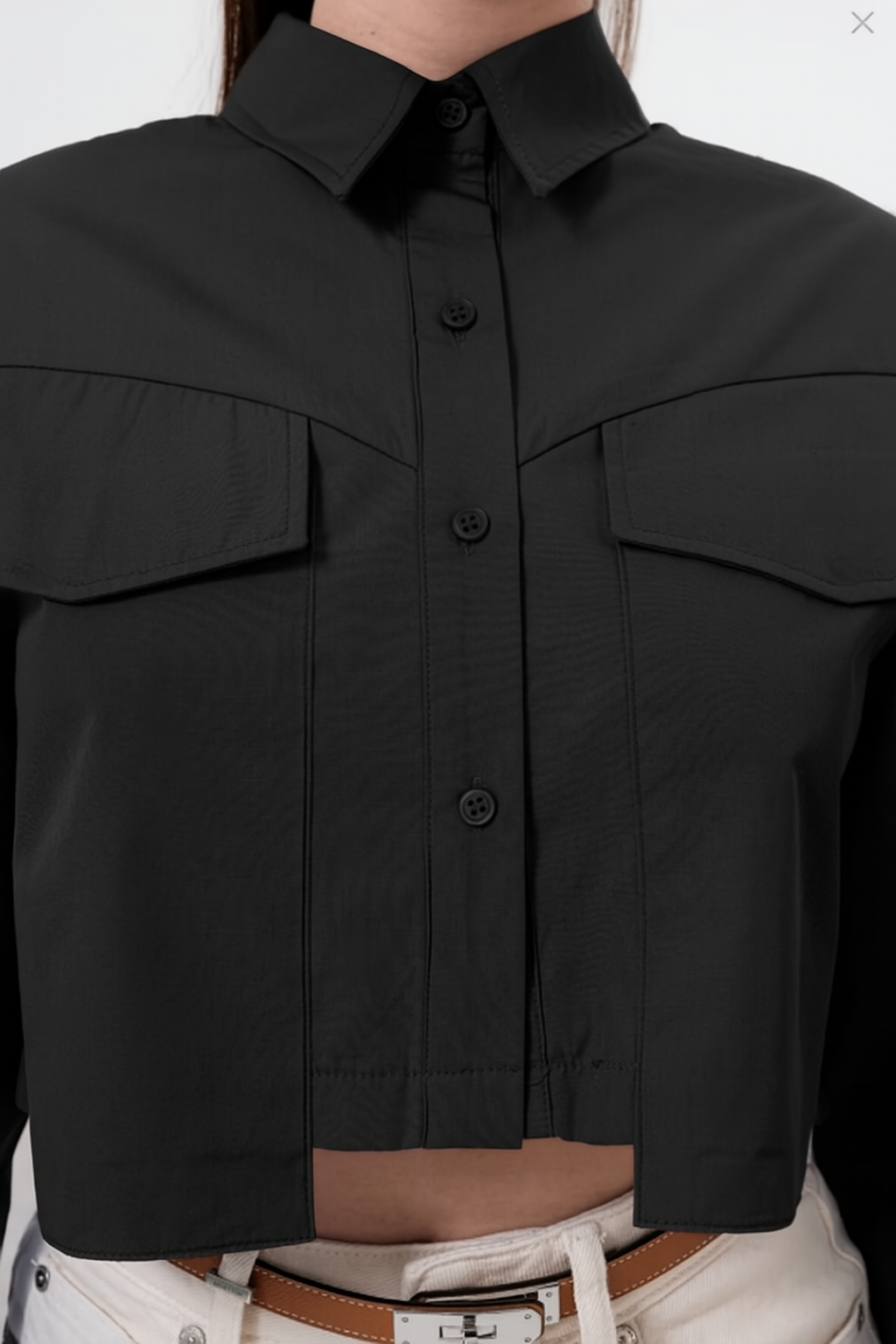 Crop Pamuklu Gömlek