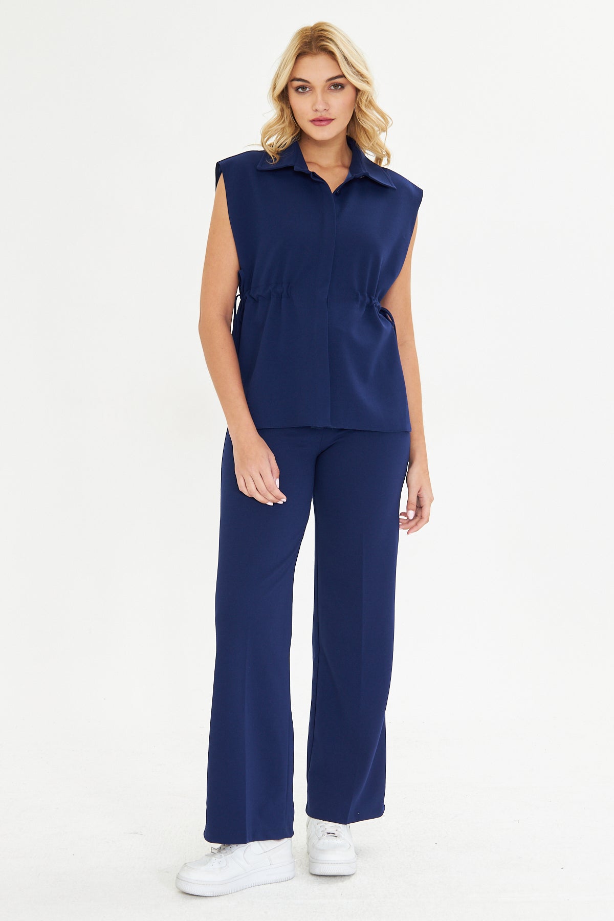 Yandan Bağlamalı Uzun Yelek