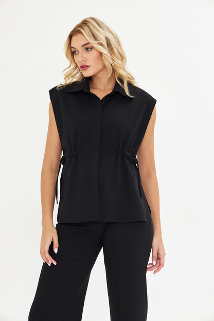 Yandan Bağlamalı Uzun Yelek