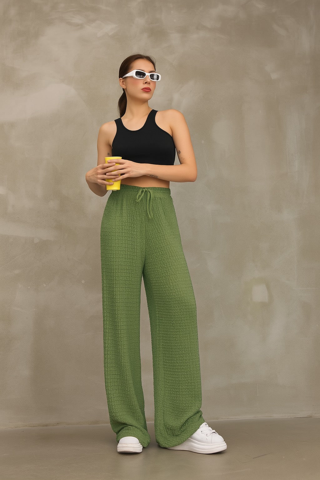 Bürümcük Kumaş Bol Paça Pantolon