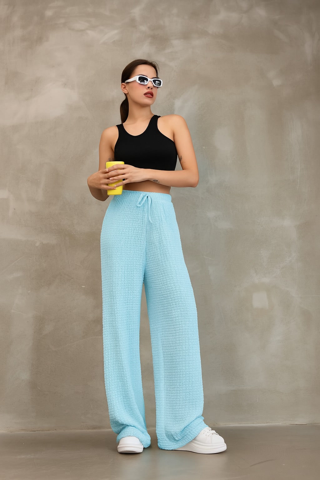 Bürümcük Kumaş Bol Paça Pantolon